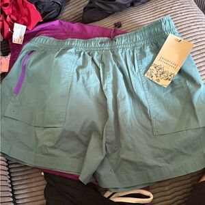 Mountain Hardwear Women's Athletic Shorts - Green and Purple